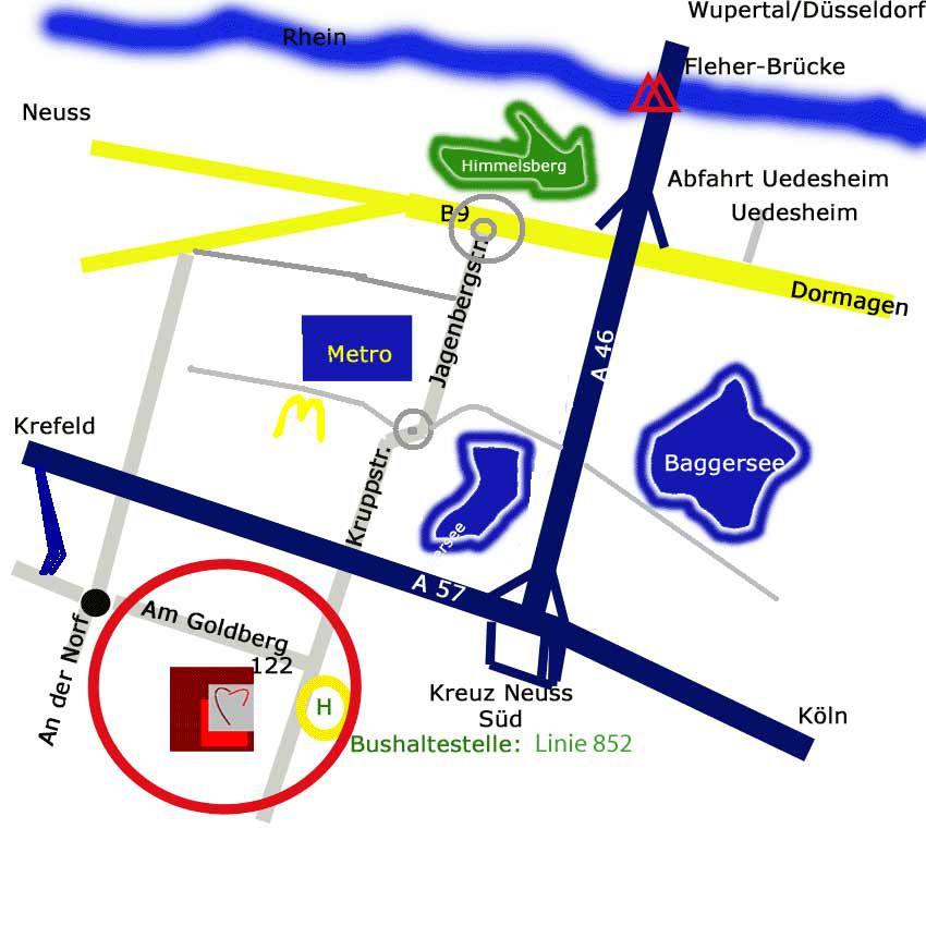 Anfahrtsweg über B9